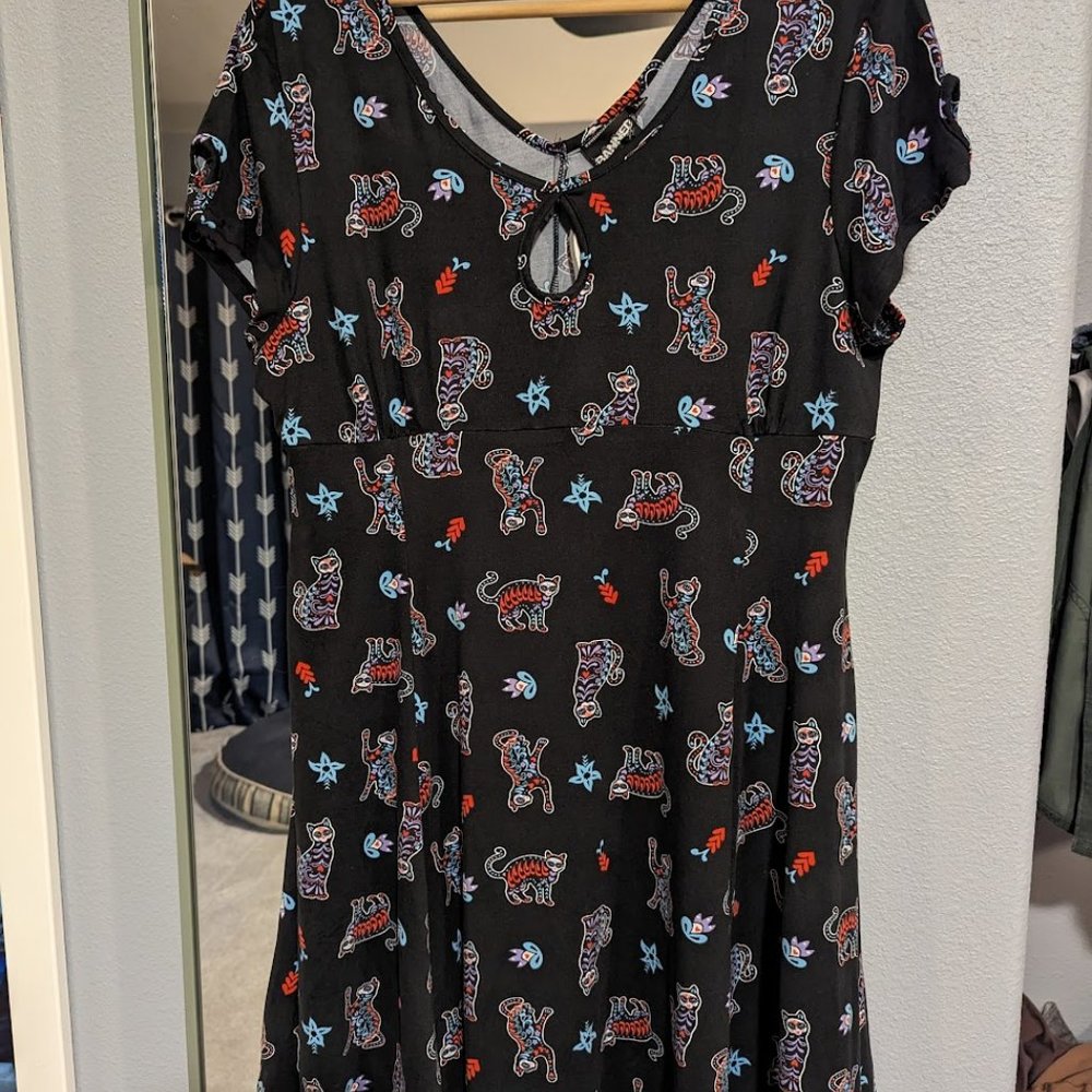 NWT Banned Apparel Cat Skeleton Dress